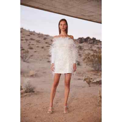 Cult Gaia Ashlyn feather mini Dress Large | eBay Cult Gaia Ashlyn feather mini Dress Large | eBay