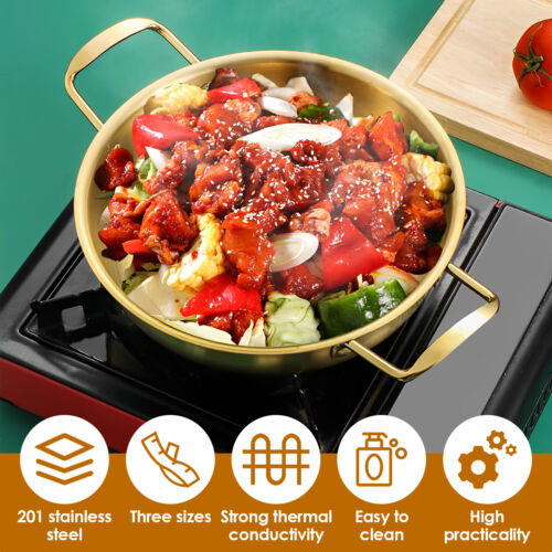Korean Ramen Noodle Pot with Handle Stainless Steel Ramen Cooking Pot paeBb