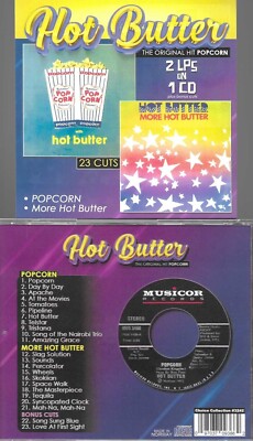 HOT BUTTER-ORIGINAL HIT ''POPCORN''-2 LPS FIRST TIME ON CD-ALL STEREO