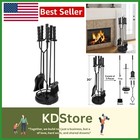 Elegant Wrought Iron Fireplace Tool Set - All-in-One Accessories for Fireplaces