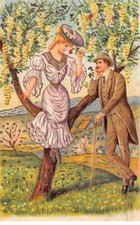 Fantasia - N°87272 - Uomo Parlante Con Una Donna Seduta Nel Un Albero - Auto