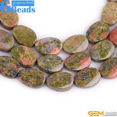 13x18mm Oval Twist Beads For Jewelry Making Free Shipping 15" Amethyst Unakite - Picture 8 of 38