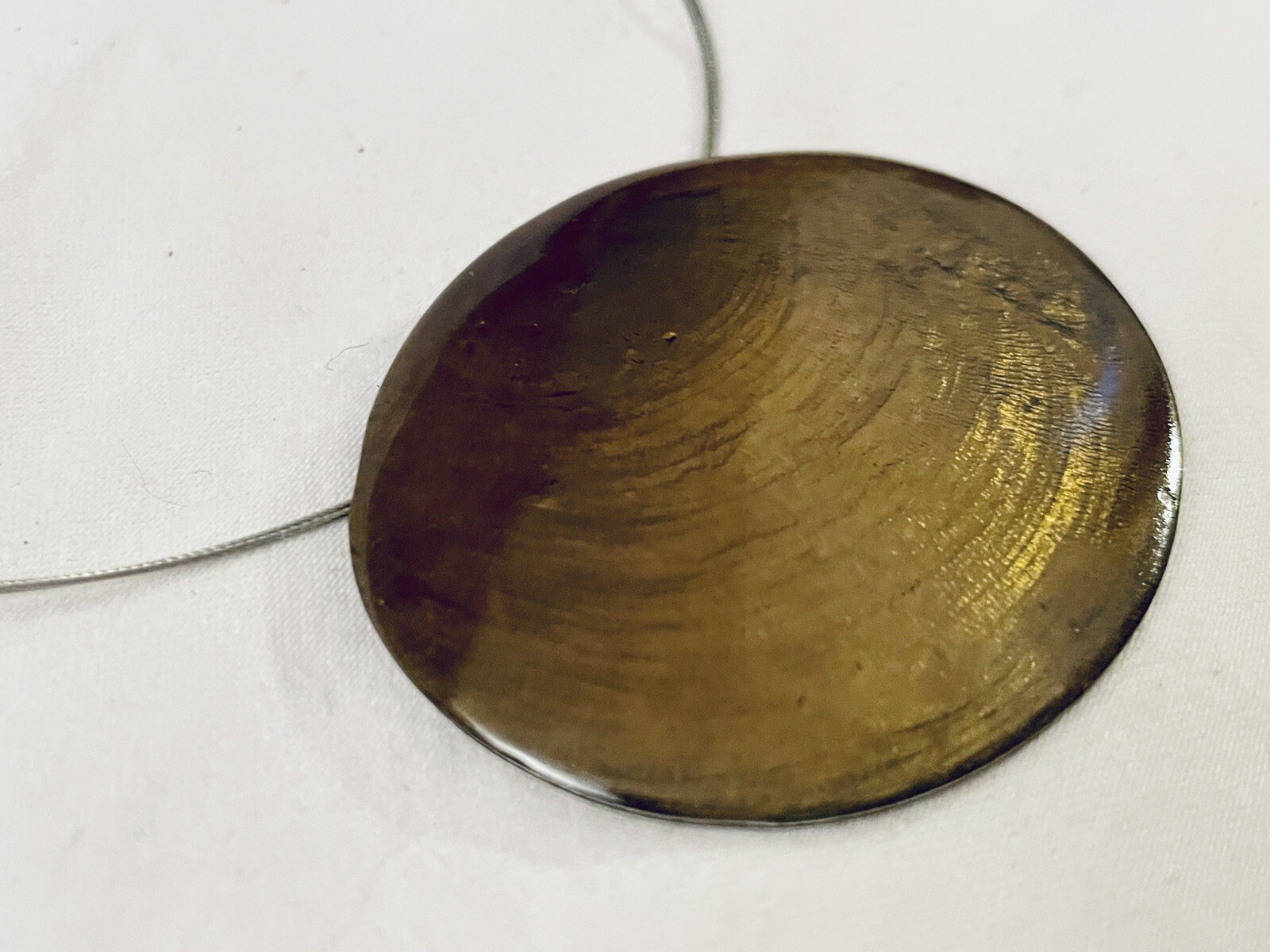 Culture Mix Necklace - Capiz Shell & Resin Oval - Olive Green-Brown | eBay