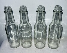 Set Of 4 Decorative Clear Glass Round Bottle Vases 6.5” Great For Event Tables
