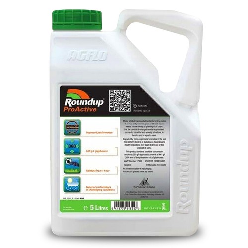 ROUNDUP PRO ACTIVE 360 5L SUPER STRONG INDUSTRIAL WEED KILLER Aquatic