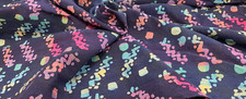 MULTI-COLOR ON NAVY GAUZE, 42" W-- BY THE YARD