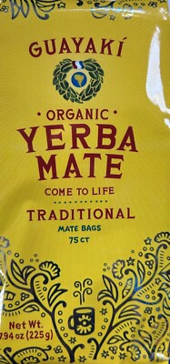 Guayaki Yerba Mate, Organic Traditional Single Serve, 7.9 Ounces (75 Tea Bags...