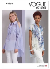 Vogue V1954 Sewing Pattern Misses' Loose Fit Tops Size B5 (8-10-12-14-16) UNCUT