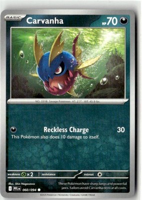 2025 Mega Evolutions Phantasmal Flames Carvanha 60/94