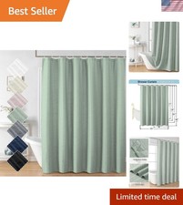 Luxury 3D Embossed Sage Green Shower Curtain - Waterproof Elegant 72x72
