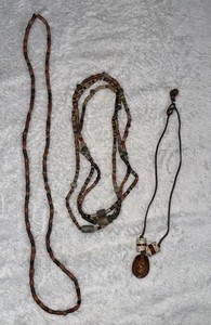 Lot Of 6 Vintage Earthtone Beaded & Shell Necklaces