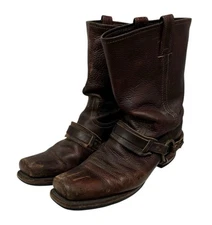 Frye Boots Womens 11 M Brown Belted Harness Engineer Moto Square Toe 77250 USA