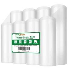 MakMeFre 8 Pack 8"x20'(4Rolls) and 11"x20' (4Rolls) Vacuum Sealer Bags Rolls ...