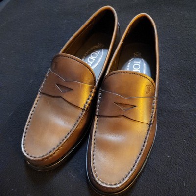 Tod's Men's Penny Loafers Dark Brown Leather size 7.5 US (6 UK) 
