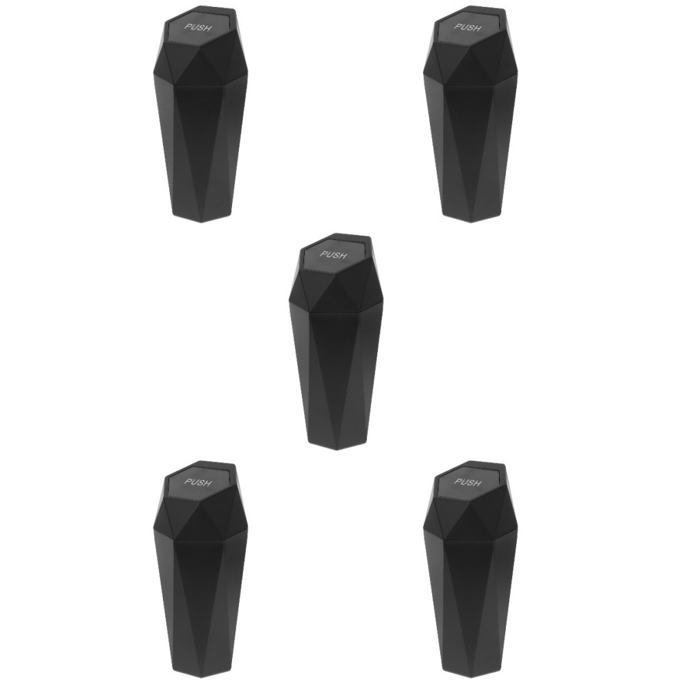 Mini Pattumiera Auto 5pz Portatile Durevole ABS Accessori Auto Nero