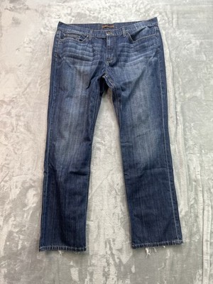 J.J. Joes Jeans Mens Sz 40x35 Classic Straight Leg Guys Mid Rise Dark Blue Jeans