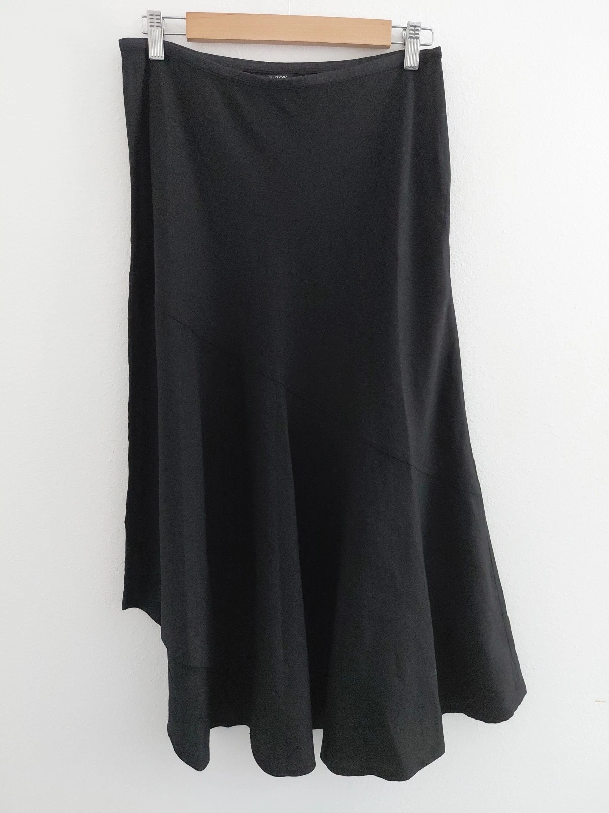 NEW Nic & Zoe Skirt Womens 8 Black Linen Lagenlook Asymmetrical Medium Coastal