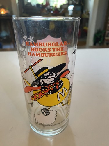 Vintage Trinkglas Klarglas McDonald’s Hamburglar 1980 6” hoch - Bild 1 von 9