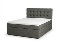 Graues Modernes Boxspringbett 160 X 200 Bett Mit Schubladen Premium-Betten