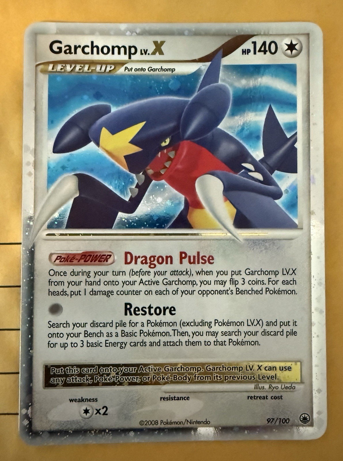Pokemon Garchomp LV.X 97 D&P Majestic Dawn Holo LP/NM