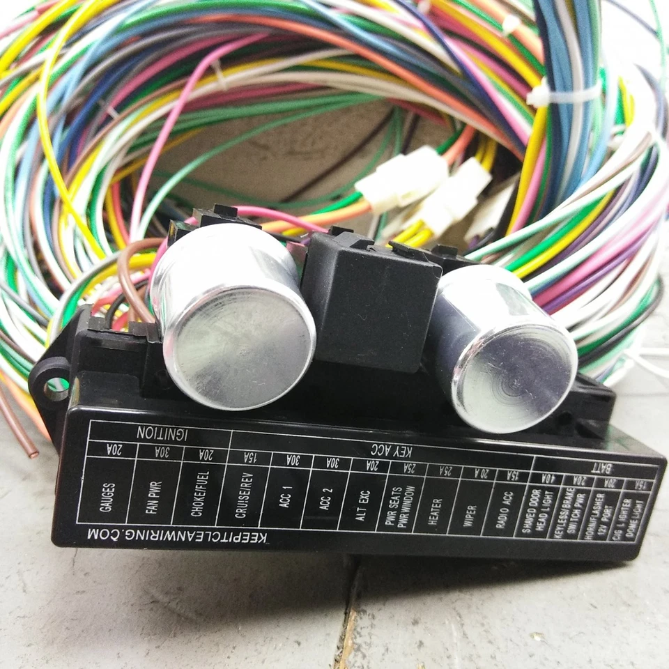 Arnés de cables debajo del tablero JP Willys 1932-1955 kit de actualización de conversión de 12 V 15 fusibles Foto 4 de 4