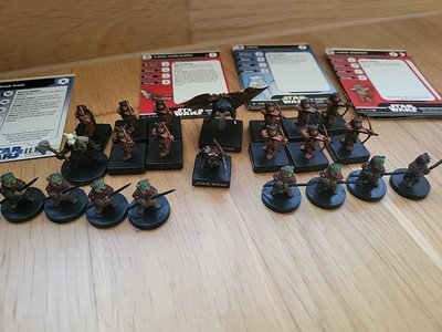 Star wars miniatures 22 Ewok Figures Incl Statcard