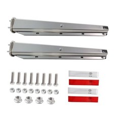 Straight Spring Loaded Mud Flap Hanger Bracket Set Spacing 2-1/2" Bolt Chrome