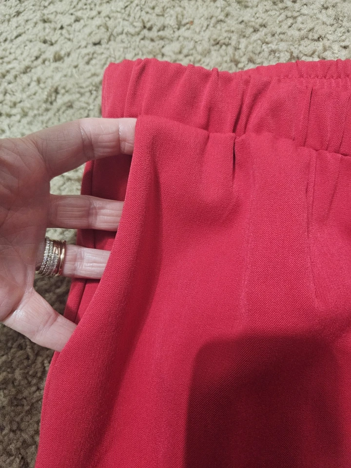 ALLISON DALEY, WOMEN'S NEW RED POLY BL ELASTIC PULL ON DRESS PANTS, SIZE 20WR - Image 3 of 4