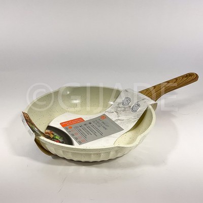 Masterclass Healthy Options  9.5'' Frying Pan Skillet Ceramic Coating Ivory New