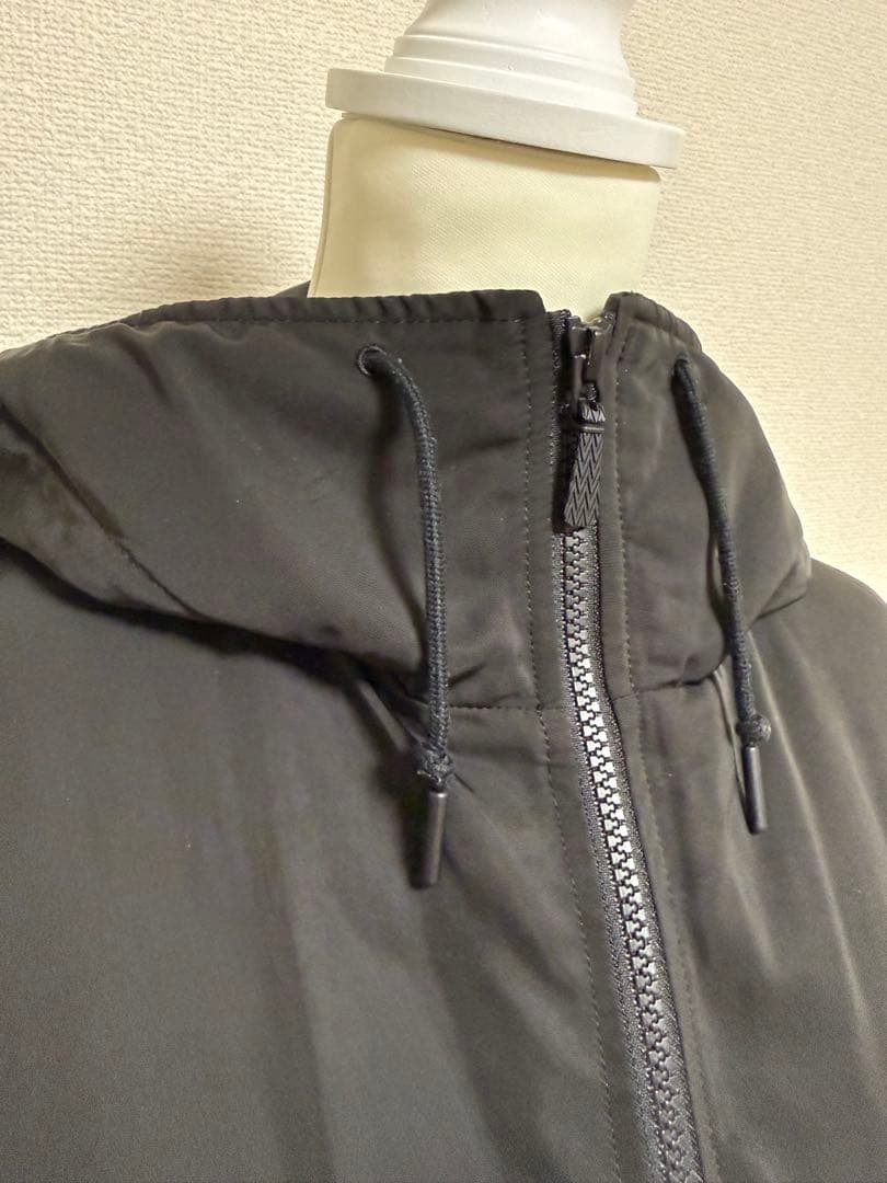 Uniqlo Black Hooded Down Jacket New Zip Adjustable Fleece Copy JAPAN thumbnail 2