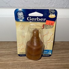 Vintage 2004 Gerber Cross Cut Rubber Latex Bottle Nipples Fast Flow NOS