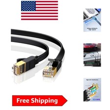 10Gbps Cat 7 Ethernet Cable, 50FT Flat Design for Seamless Gaming  Streaming