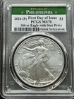 2021(P) $1 PCGS MS70 Silver Eagle Star Privy Struck At Philadelphia FDOI🔥MINT🔥