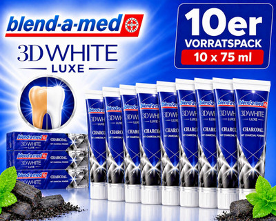 Blend-a-med Zahncreme 3D White Luxe Mit Aktivkohle, je 75 ml Zahnpasta Zahnpfleg