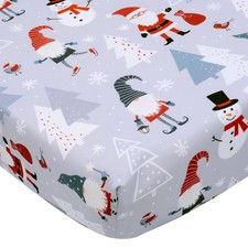 Christmas Crib Sheet Snowman Fitted Sheet for Boys Girls - 1 Pack Baby Nurser...