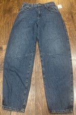 Free People Jeans Womens 27 We the Free Augusta High Rise Slim Barrel Blue Denim