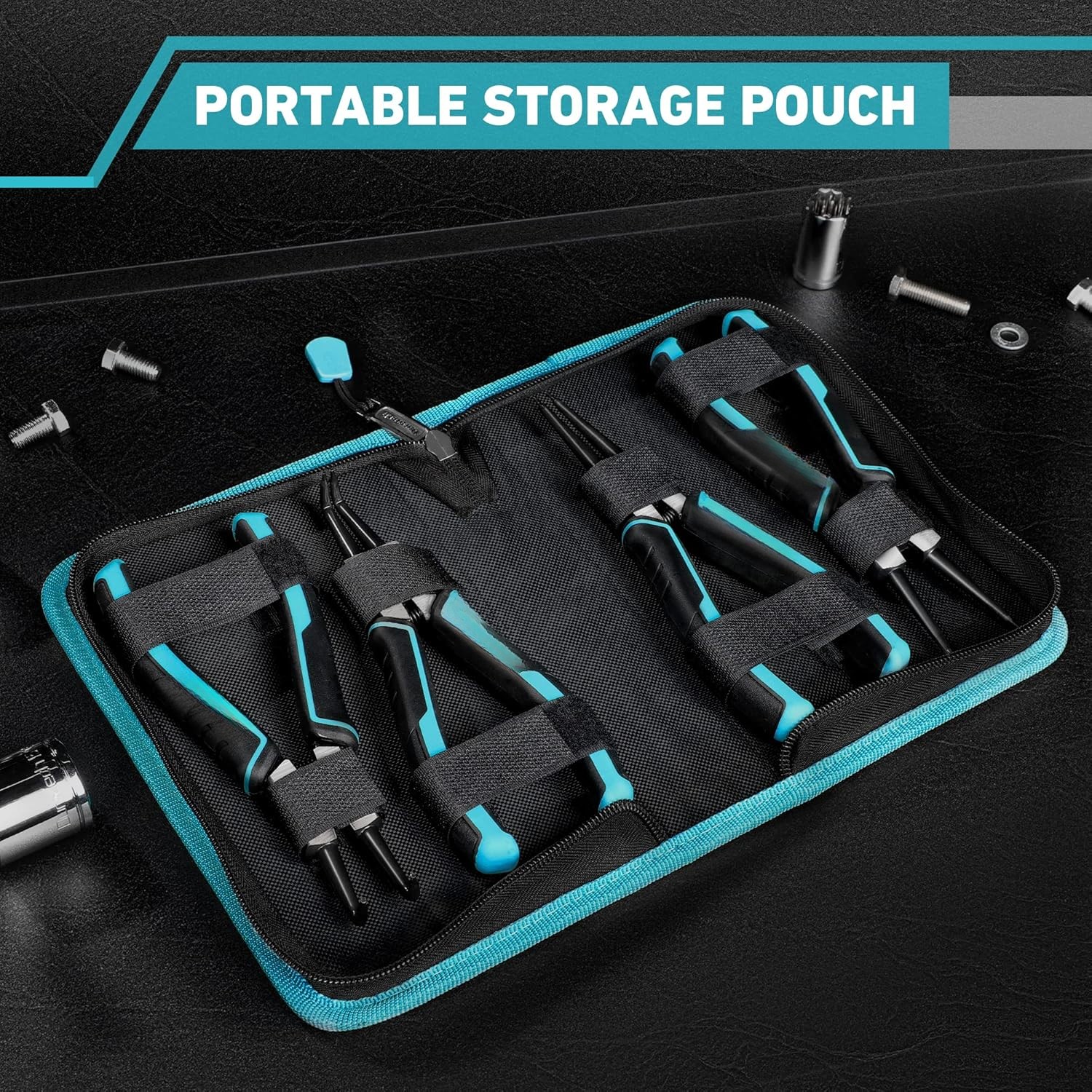 4 PCS Circlip Plier Set, 7-inch Heavy Duty Inside and Outside Circlip Plier Set