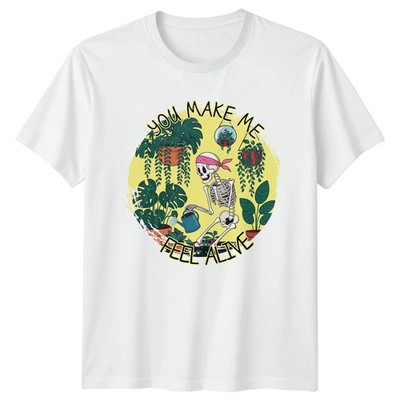 You Make Me Feel Alive Damen T-Shirt Zimmerpflanzen Halloween Geschenk für Sie