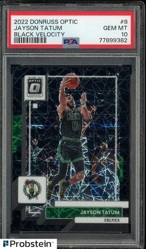 2022 Donruss Optic Black Velocity #8 Jayson Tatum Celtics 3/39 PSA 10 GEM MINT