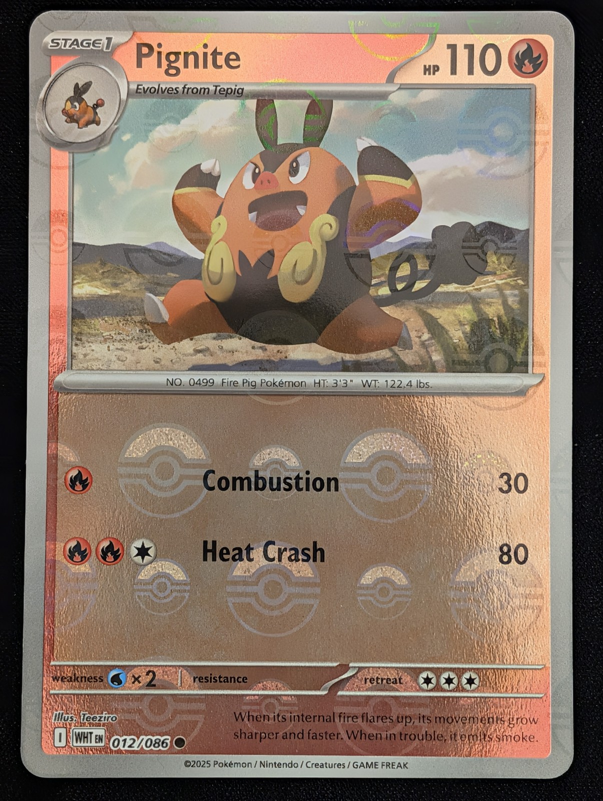 Pignite (Poke Ball Pattern) (012/086) SV: White Flare Pokemon NM