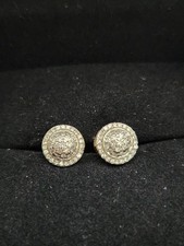 Men 1/4 Carat Diamond 10k Yellow Gold Earrings