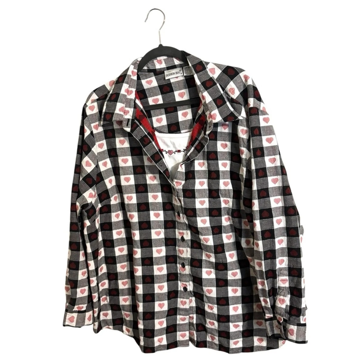 Blouse Femme Fashion Bug Rose à Carreaux - Taille 22W - Manches 3/4 - Occasion Bon état