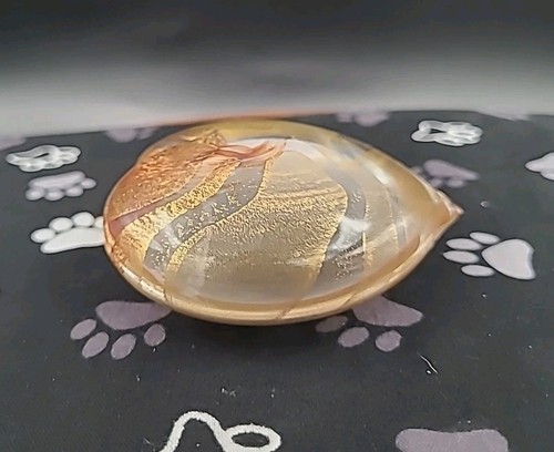 Murano Glas Golden Fleck Herz Briefbeschwerer signiert Seguso Viro Murano - Bild 7 von 11
