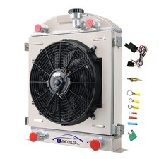 4 Row Aluminum Radiator Wshroud Fan Ford Model A V8 1928-1929 4 Row Aluminum Radiator Wshroud Fan Ford Model A V8 1928-1929