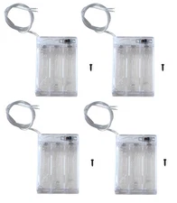 Best Pack of 4 3 AA Battery Holder with Switch 4.5V 3X 1.5V Leads and Switch -
