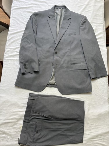 Jos. Bank Light Gray Suit Separates 44R Jacket & 38W Pants Poly/Rayon/Spandex EU