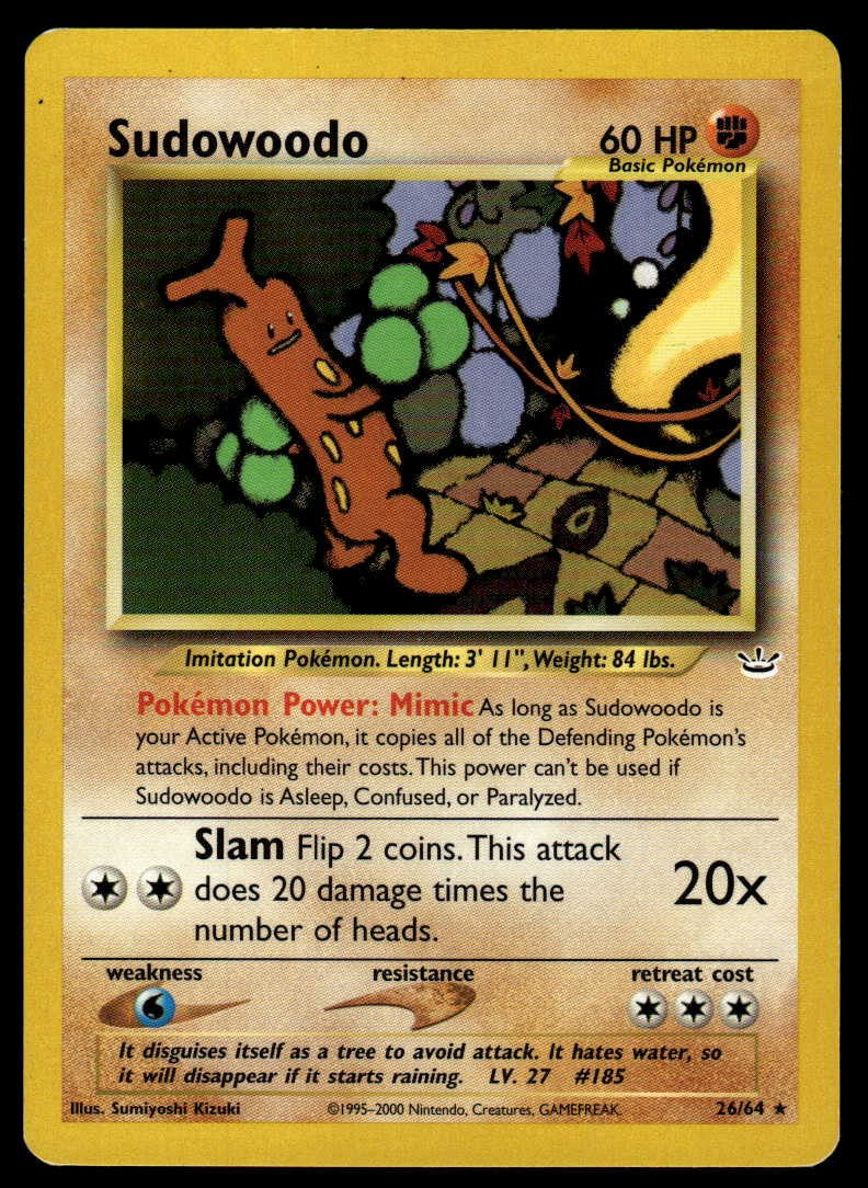 POKEMON SUDOWOODO NEO REVELATION 26/64 UNLIMITED R LP