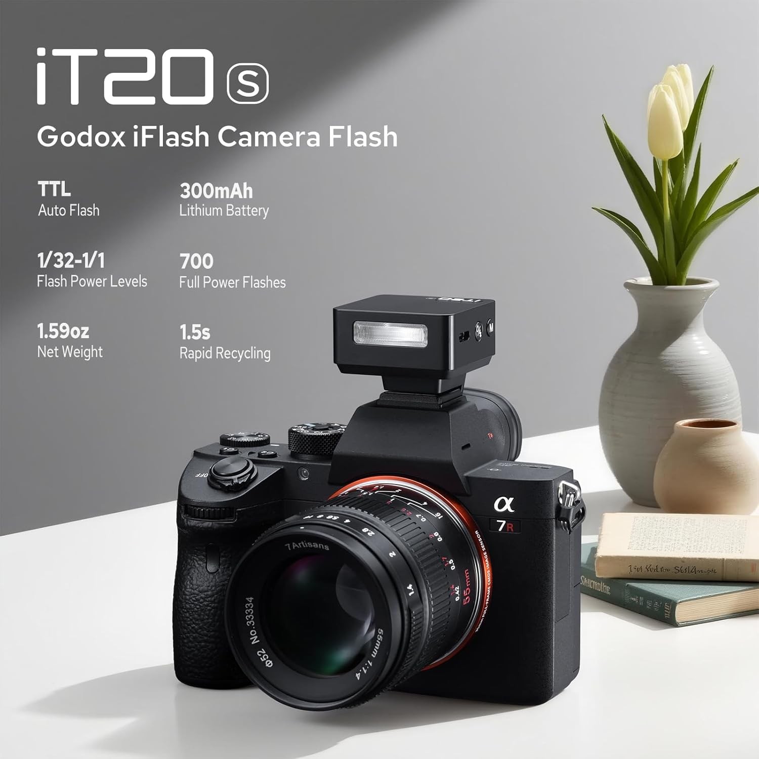 Flash mini TTL Godox iT20-S à recyclage rapide 1.5s - 2