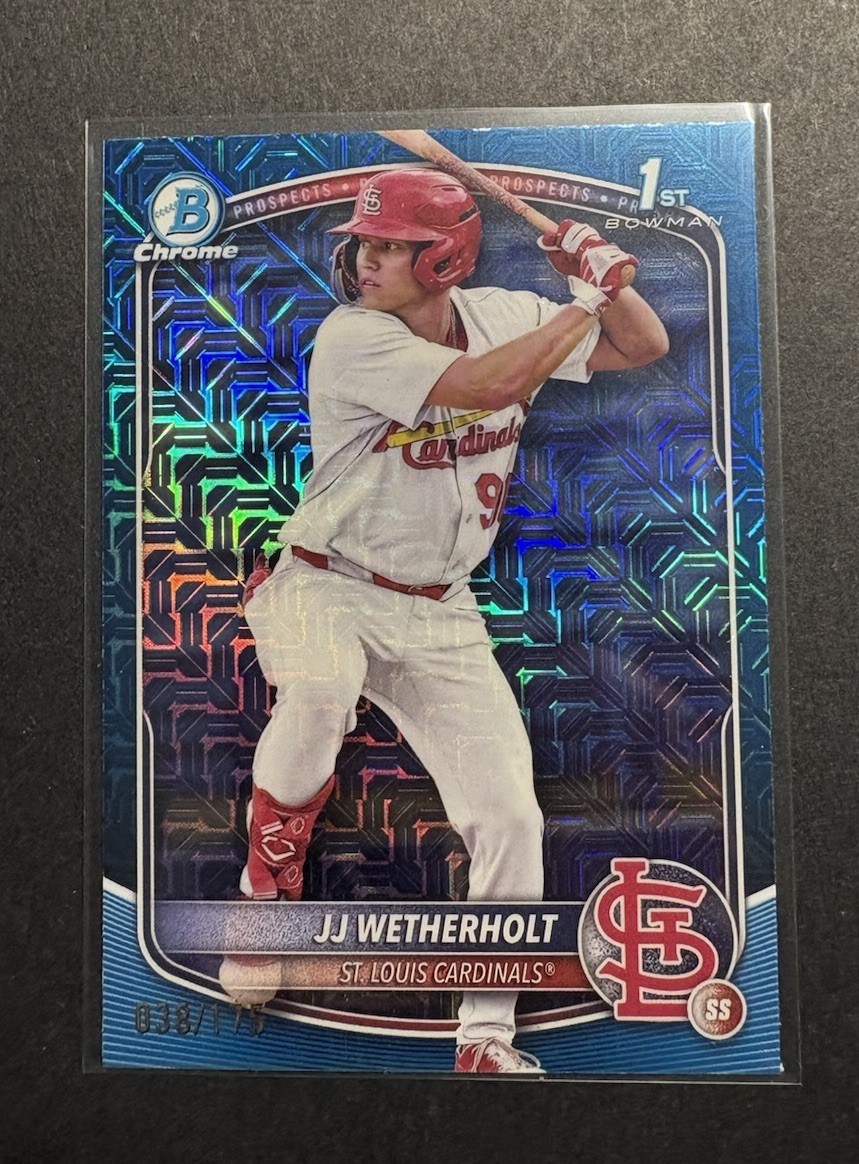 2025 Bowman - Chrome Prospects JJ Wetherholt #BCP-22 Blue Mojo Refractor /150 