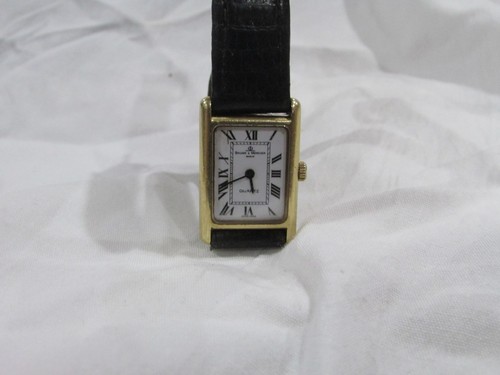 14KARATOWE ZŁOTO BAUME MERCIER ZEGAREK TANK CASE Z GUCCI SZWAJCARSKIM MECHANIZMEM KWARCOWYM - Zdjęcie 2 z 13